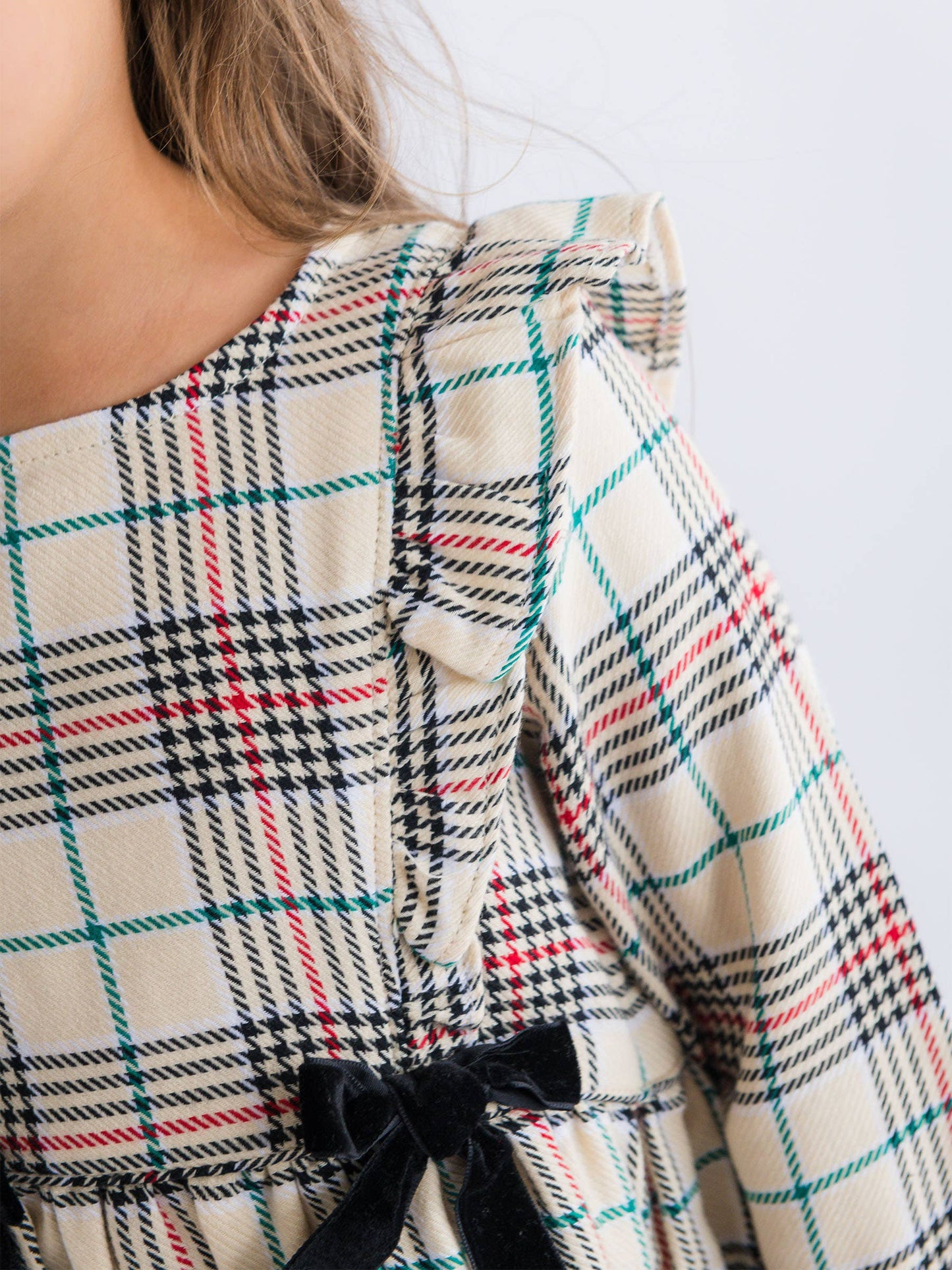 Tannen Plaid Bow Dress