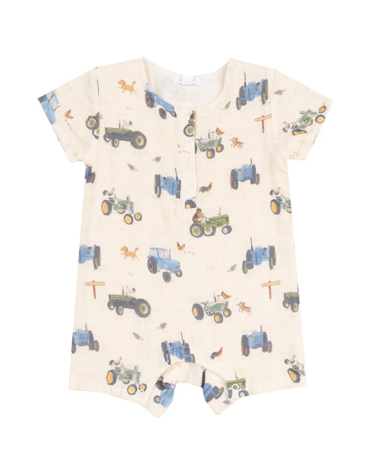 Tractor and Friends Sleeveless Shortie Romper