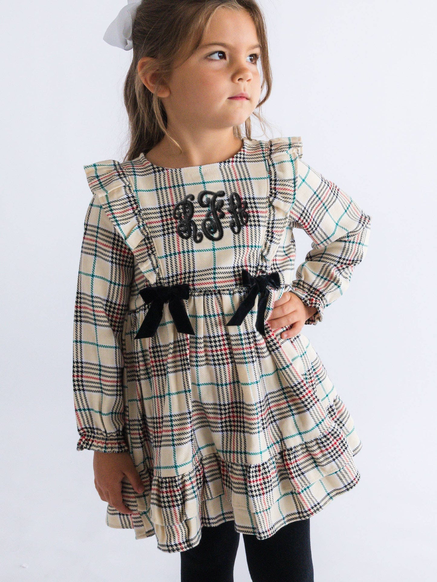 Tannen Plaid Bow Dress