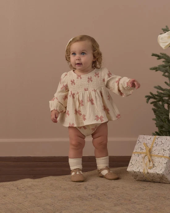 Sophia Top + Bloomer Set Peppermint Bows
