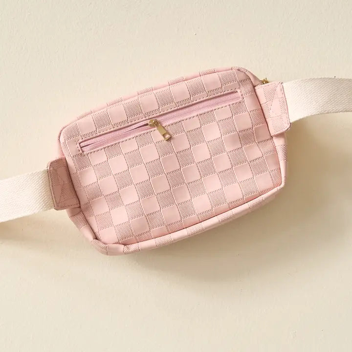 Blush Check Belt Bag