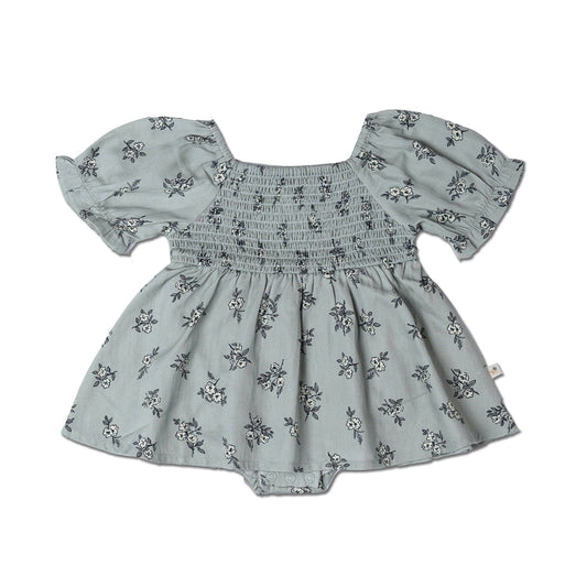 Sage Bloom Smocked Dress