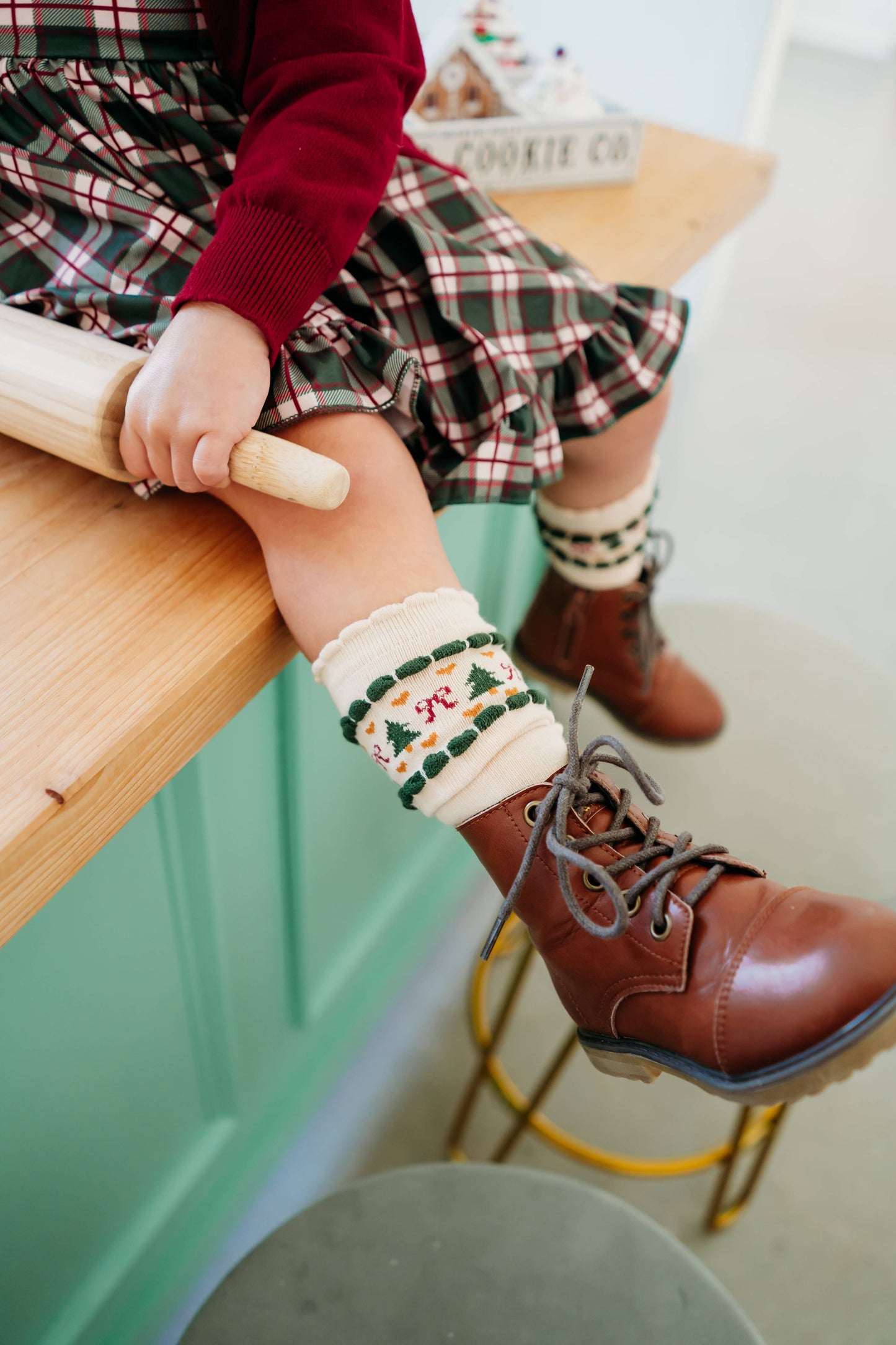 Vanilla Fair Isle Knee High Socks
