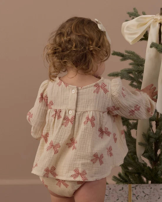 Sophia Top + Bloomer Set Peppermint Bows
