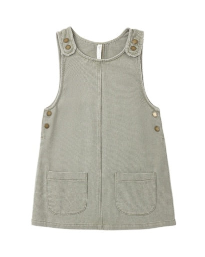 Odette Overall Dress Dark Sage