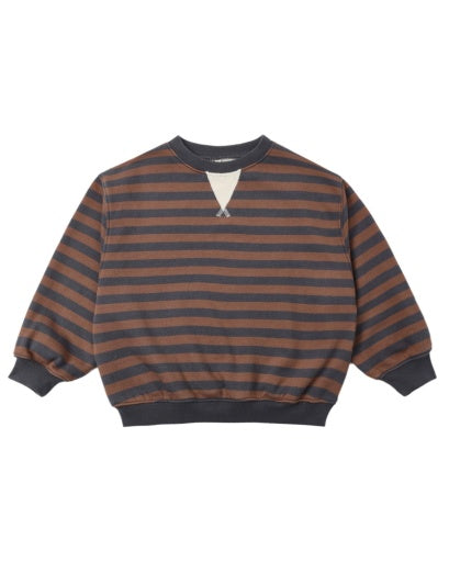Oversized Crew Mulberry Stripe