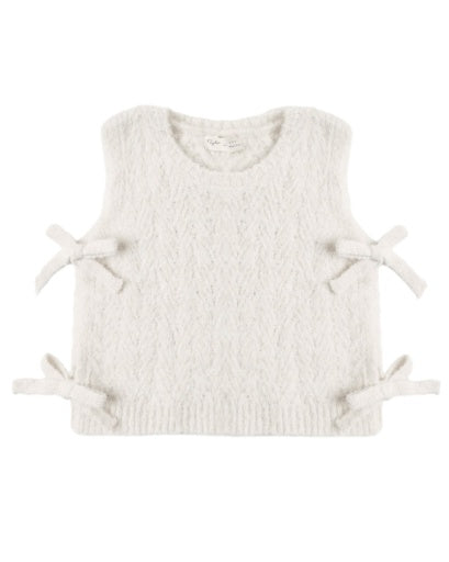 Bow Sweater Vest Ivory