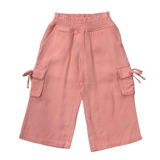 Girls Wide Leg Cargo Pant - Mellow Rose