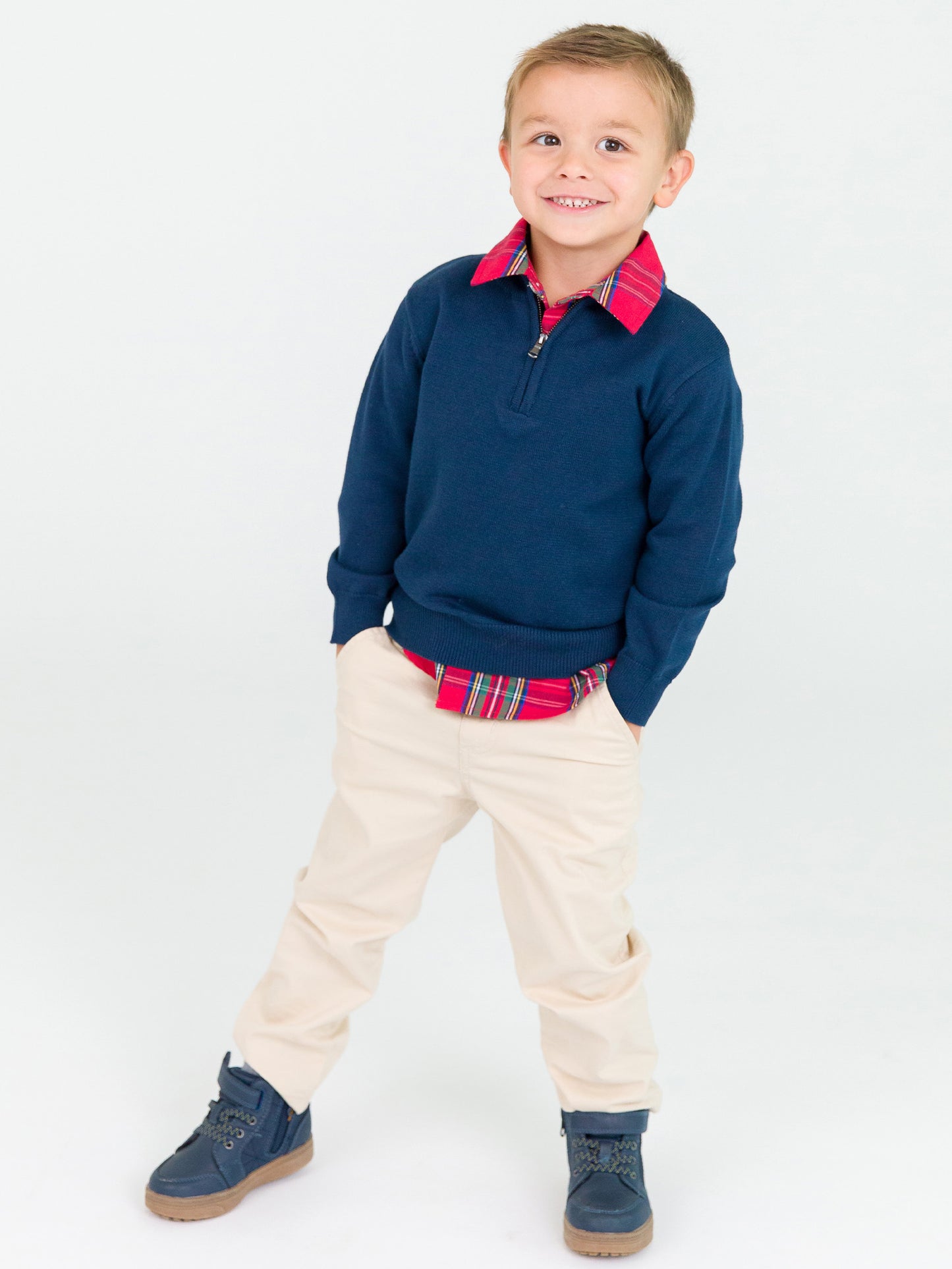 Navy Quarter-Zip Sweater