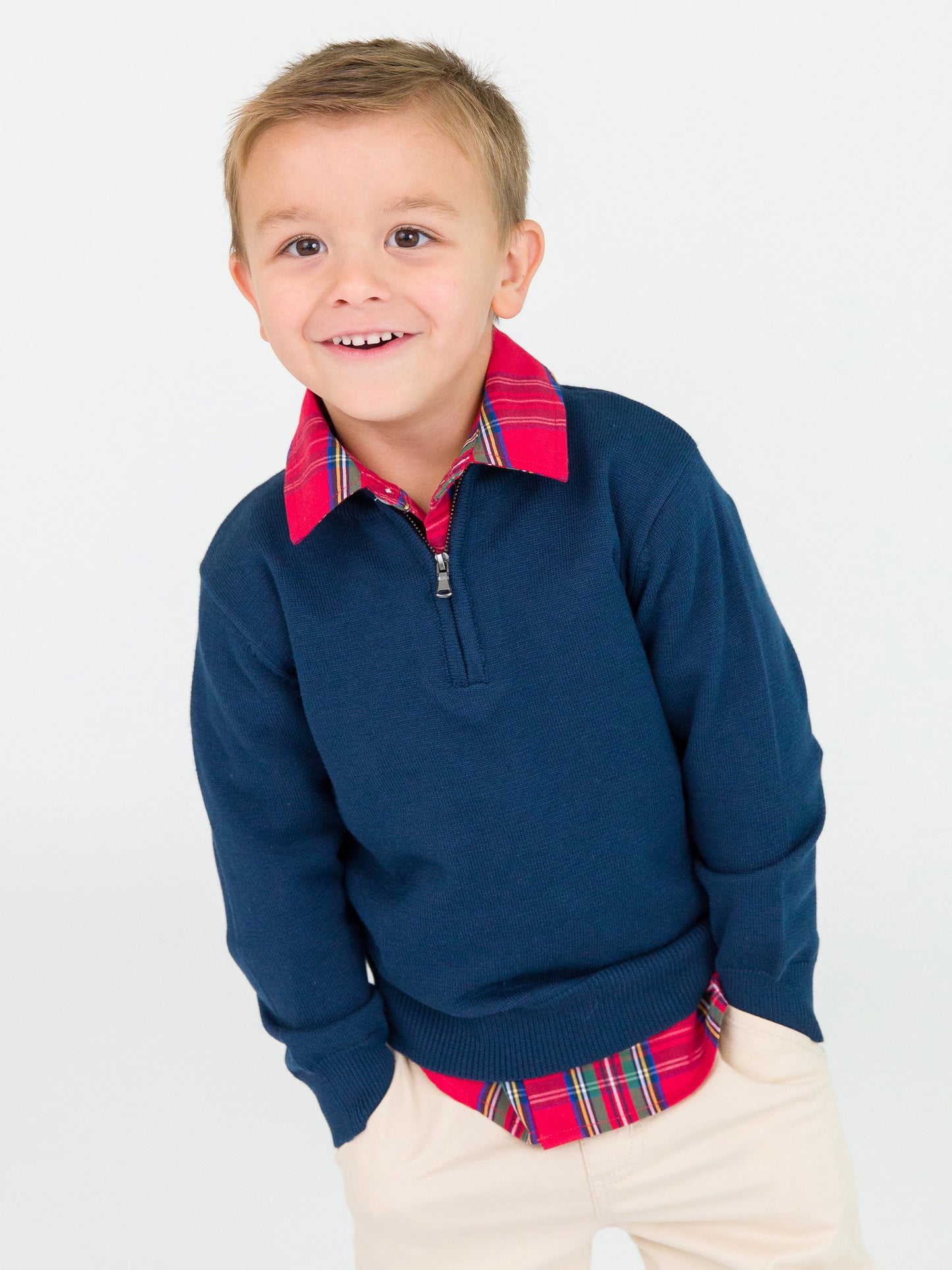 Navy Quarter-Zip Sweater