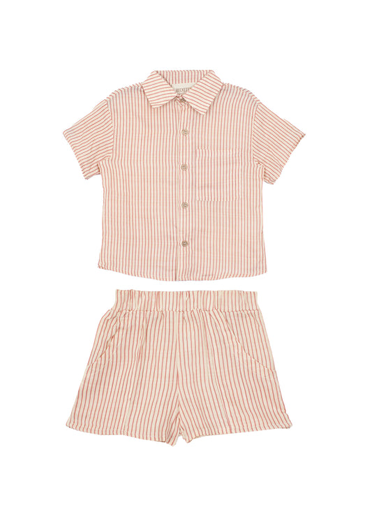 Red Stripe Short Set