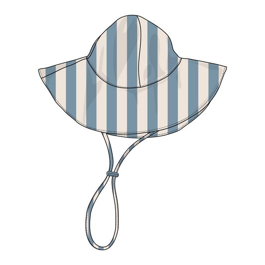 Spring Blue Stripe Sun Hat