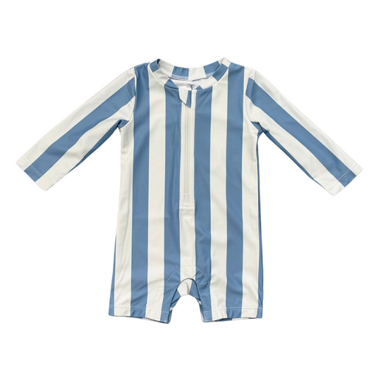 Spring Blue Stripe One-Piece Rashguard