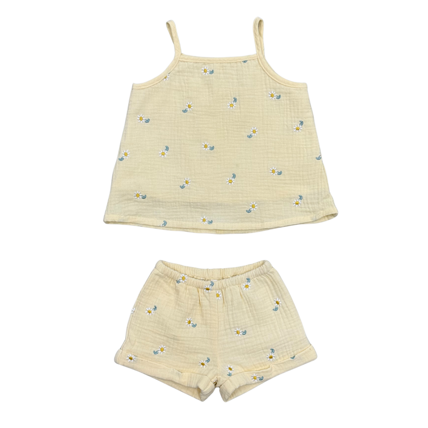 Embroidered Floral Short Set