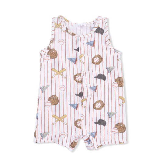 Vintage Baseball Shortie Romper