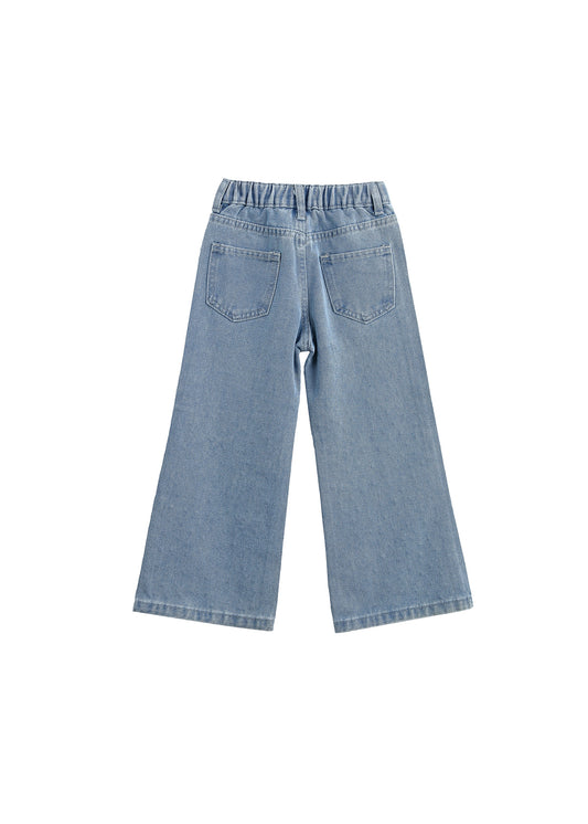 Rhinestone Bow Denim Pants